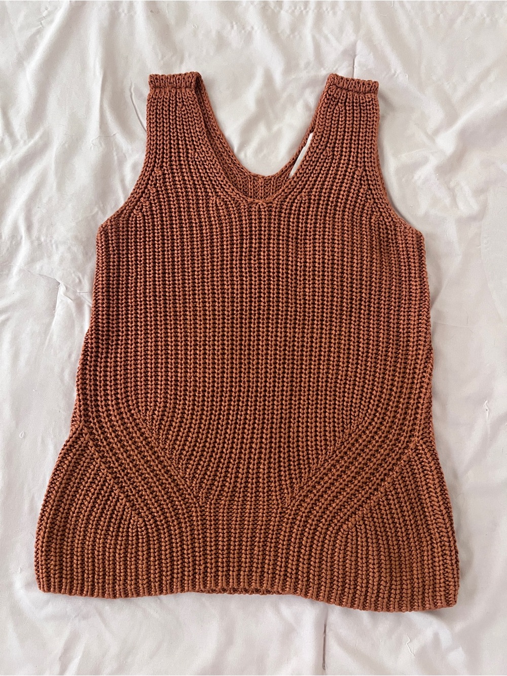 LOFT Ribbed Knit Tank in Rust